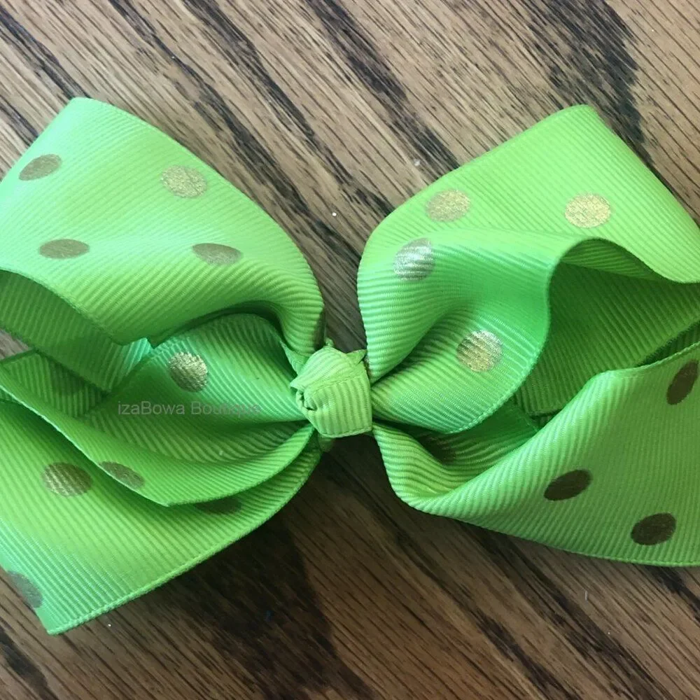 Apple Green & Gold Polka Dot 5